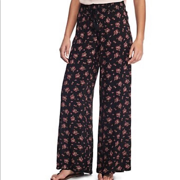 Anthropologie Pants - ANTHROPOLOGIE | Bohemian Rayon Black Floral Pants